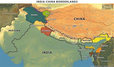 Map Of India China Border World Map