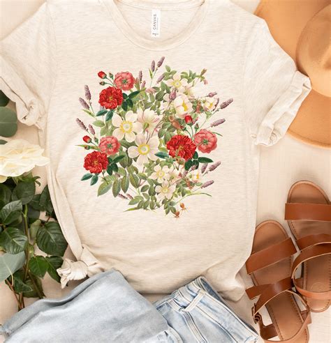 Botanical Shirt Vintage T Shirt Flower T Shirt Tee Vintage Etsy