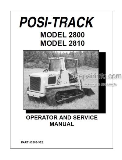 Asv 2800 2810 Posi Track Operators Service Parts Manual Loader 0308 382