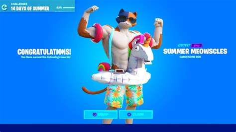 New 14 Days Of Summer Rewards In Fortnite Free Summer Meowscles