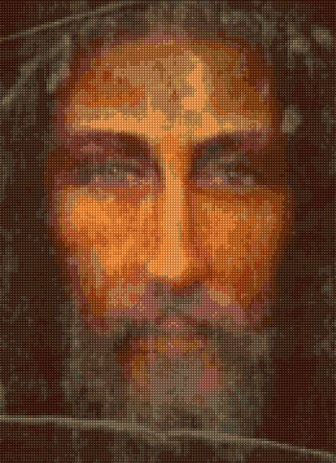 Jesus Shroud Of Turin Interpretive Cross Stitch Portrait Chart Etsy