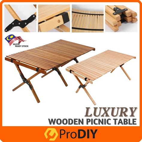 120cm Luxury Outdoor Camping Glamping Folding Solid Pine Beech Wood