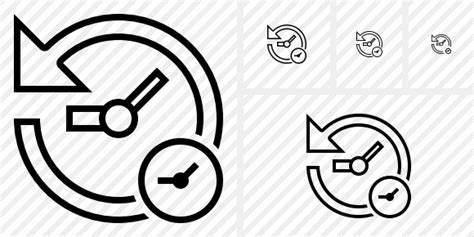 History Clock Icon Outline Black Professional Stock Icon And Free