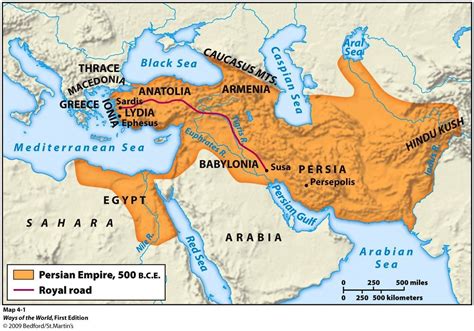 Persian Empire 500 Bce Persian Empire Map Greco Persian Wars