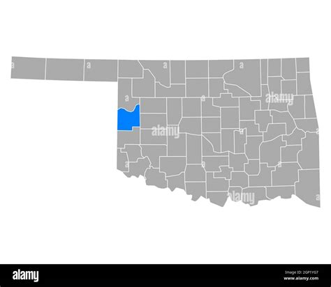 Map Of Roger Mills In Oklahoma Stock Photo Alamy