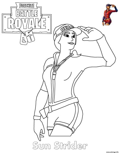 coloriage sun strider fortnite girl