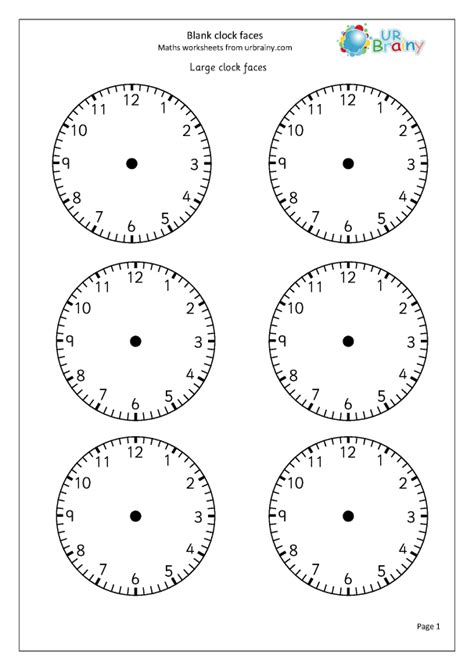 Blank Clock Face Worksheets Printable Printable Word Searches