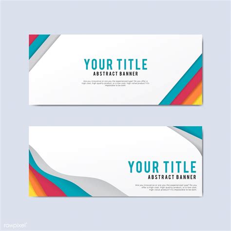 Colorful And Abstract Banner Design Templates Free Image By Rawpixel