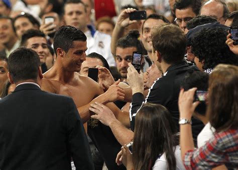 Sweaty Cristiano Ronaldo Scores Hat Trick Gives Fan His Shirt
