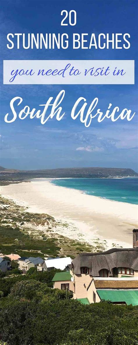The Beach In South Africa With Text Overlay Reading 20 Stunning Beaches