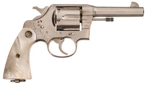Scarce Commercial Colt New Service Double Action Revolver With Nickel