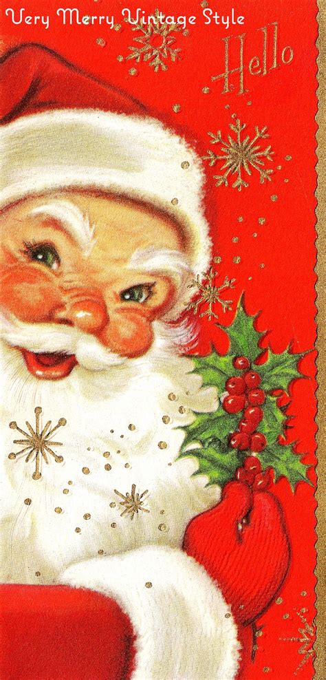 Very Merry Vintage Syle Hey Santa Vintage Christmas Card