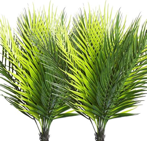 2 Pcs 5 Popular Artificial Palm Leaves Fronds La Tropical Plants Faux