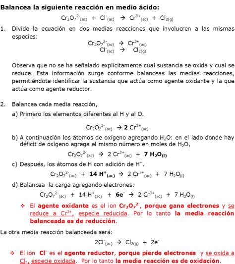 Balance De Reacciones Redox Química General