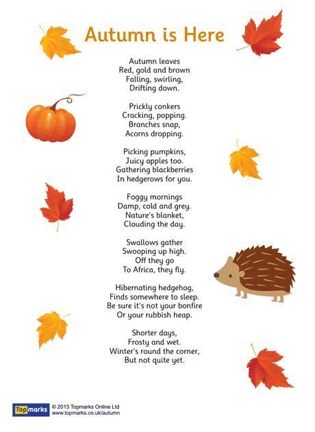 Autumn Printables Inspirierende Gedichte Kindergedichte Gedichte