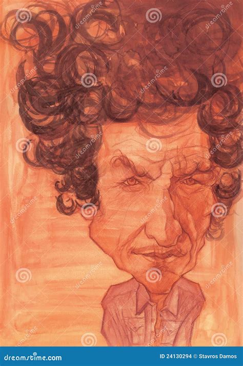 Bob Dylan Caricature Sketch Stock Illustration
