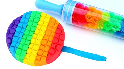 How To Make Play Doh Rainbow Popsicle Modelling Clay Rainbow Roller Pin