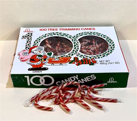 Vintage Allan Candy Canes Box Christmas Candy Box Mini Candy Canes