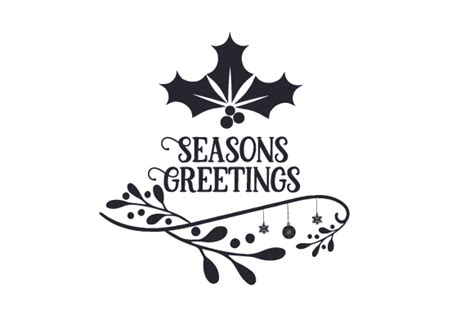 Seasons Greetings Clip Art Black And White