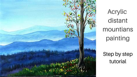 How To Paint Distant Mountains With Acrylic Painting For Beginners