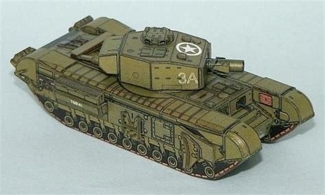 Ww2`s Tank Churchill Avre Paper Model In 1100 Scale By Pr Models