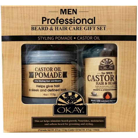 Okay For Men 4pc Men Beard Care T Set Castor Oil Pomade 4ozcastor