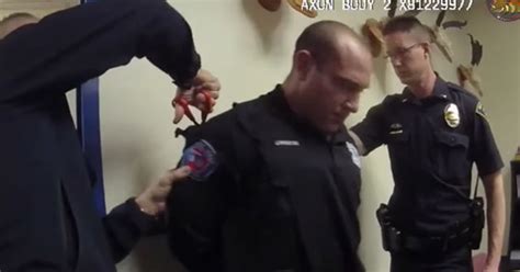 Wife Beating Cop Gets Arrested While On Duty And Has His Uniform Cut