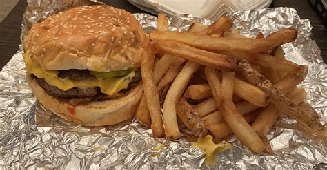 Five Guys Bacon Double Cheeseburger With Cajun Fries Rfoodporn