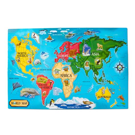 Buy Melissa & Doug World Jumbo Jigsaw Floor Puzzle (33 pcs, 2 x 3 feet