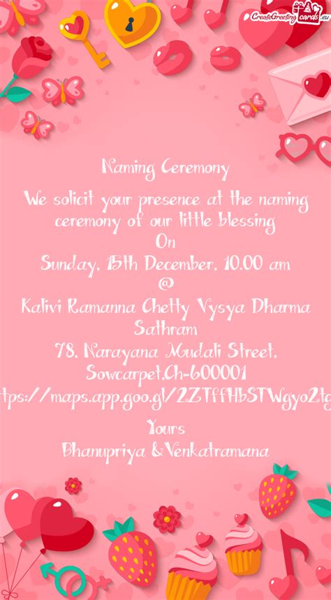Naming Ceremony We Solicit Your Presence At The Naming Free Cards