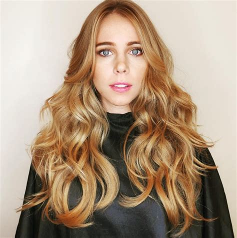 Gorgeous Peach Apricot Golden Blonde With Long Waves From Ruiz Salon