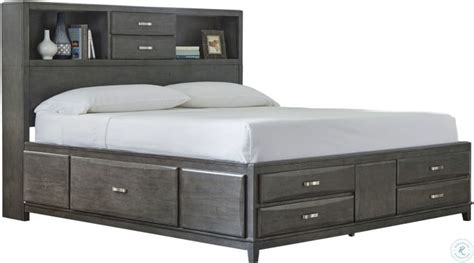 Caitbrook Gray Cal King Bookcase Storage Panel Bed From Ashley