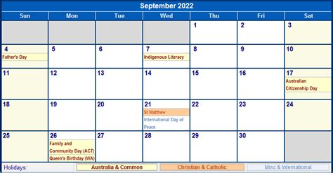 4,824 likes · 7 talking about this. September 2022 Australia Calendar with Holidays for ...