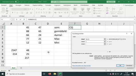 Rekenen Met Functies In Excel 2 Youtube