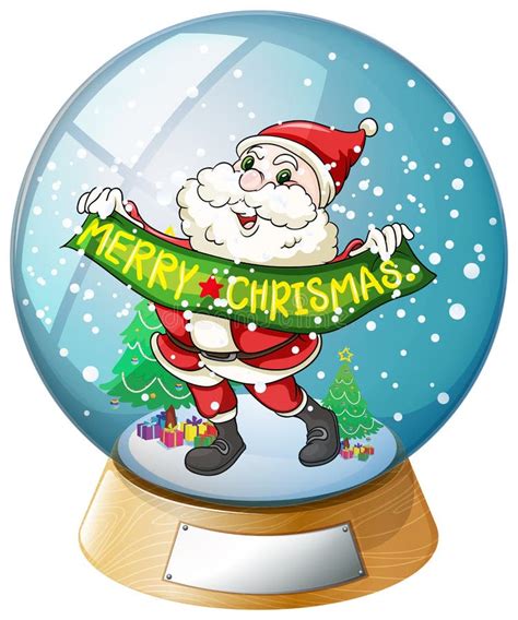 A Crystal Ball With Santa Claus Inside Stock Vector Illustration Of