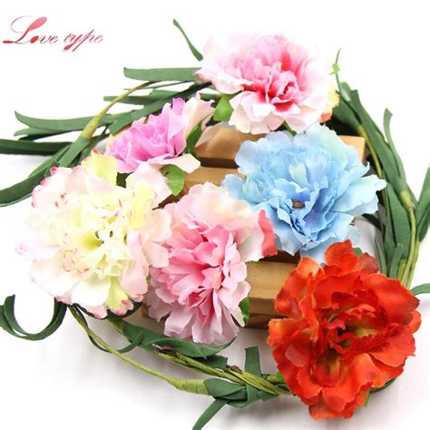 30pcs decorative artificial silk carnation flower heads for home garden wedding decoration diy
