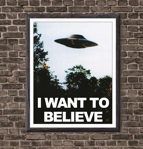 X Files I Want To Believe Poster, X-Files Poster, Ufo Poster - Poster - Canvas Print - Wooden ...