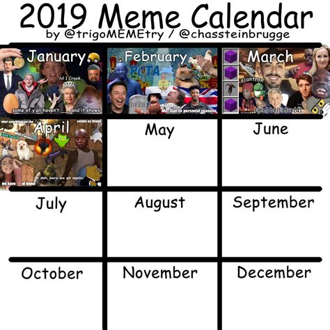 Updated 2019 Meme Calendar Pewdiepiesubmissions