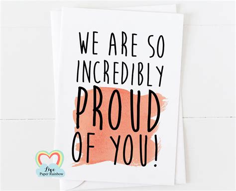 We Are Incredibly Proud Of You Card Proud Card Etsy Uk