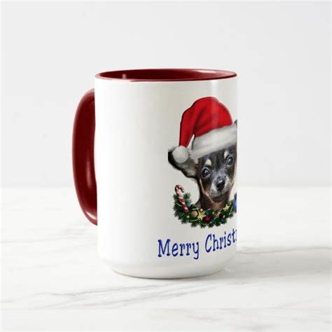 Chihuahua Christmas Coffee Mug Zazzle Christmas Coffee Mugs White