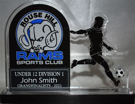 Custom Acrylic Soccer Football Trophy Australian Made Castle Trophies