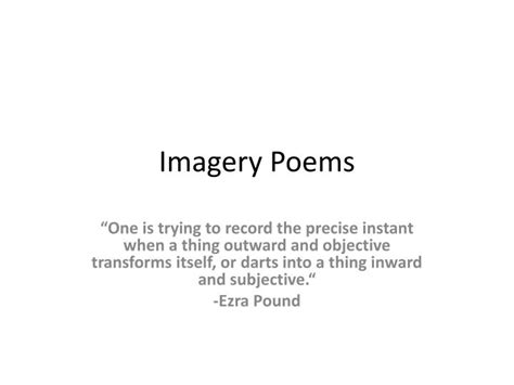 Ppt Imagery Poems Powerpoint Presentation Free Download Id2106577