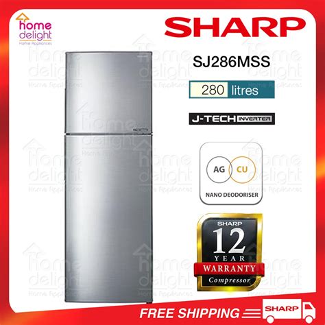 Sharp Sj286mss 2 Door Fridge Inverter 280l Silver Shopee Malaysia