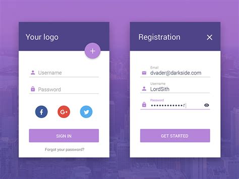 Login Registration Form Uplabs