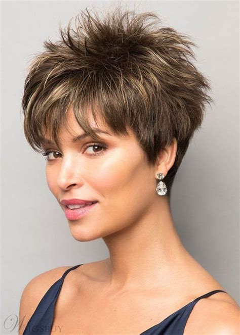 Pixie Boy Cut Hairstyles Womens Short Length Straight Synthetic Hair