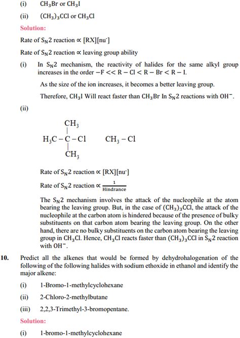 Chemistry Class Ncert Solutions Chapter Haloalkanes And Haloarenes Class Chemistry