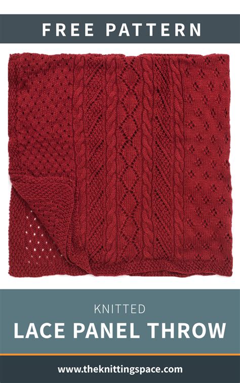 Knitted Lace Panel Throw Free Knitting Pattern