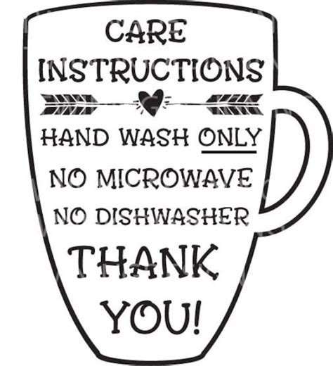 Care Instructions Digital File T Shirt Care Instructions Mug Care