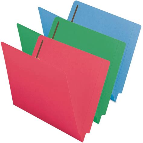 Colored End Tab Fastener Folders With Shelf Master Reinforced Tab