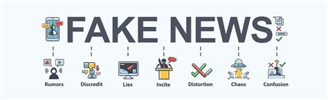 Fake News Banner Meaning Icon In Social Media Fake Discredit Lie
